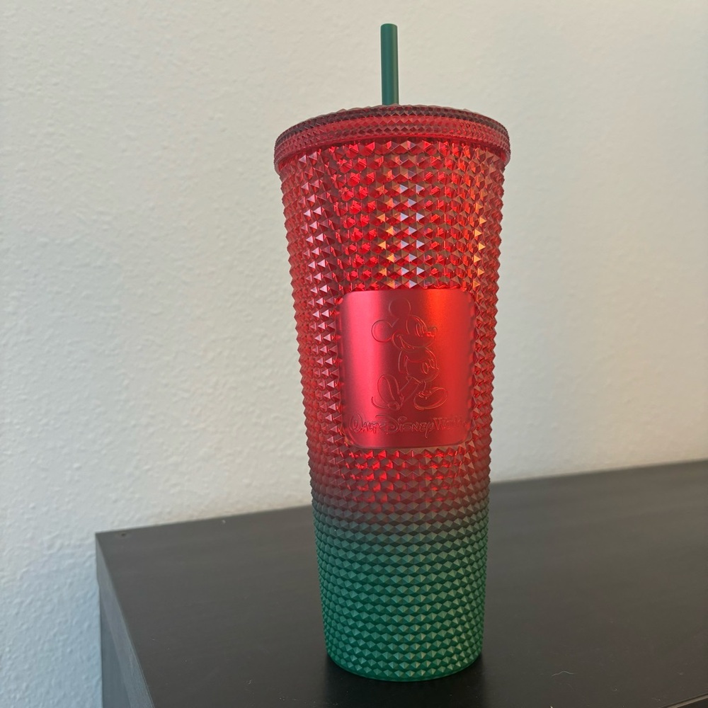 Disney Parks Starbucks Tumbler - Red & Green Christmas